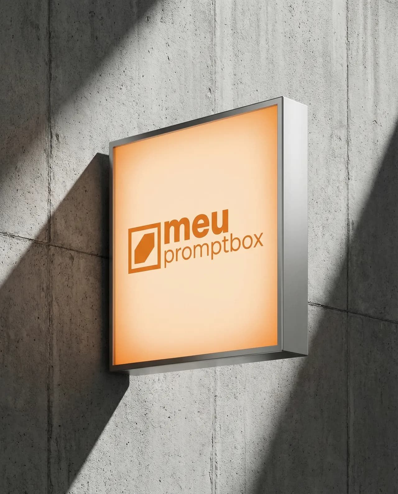 Architectural Square Lightbox Wall Mockup