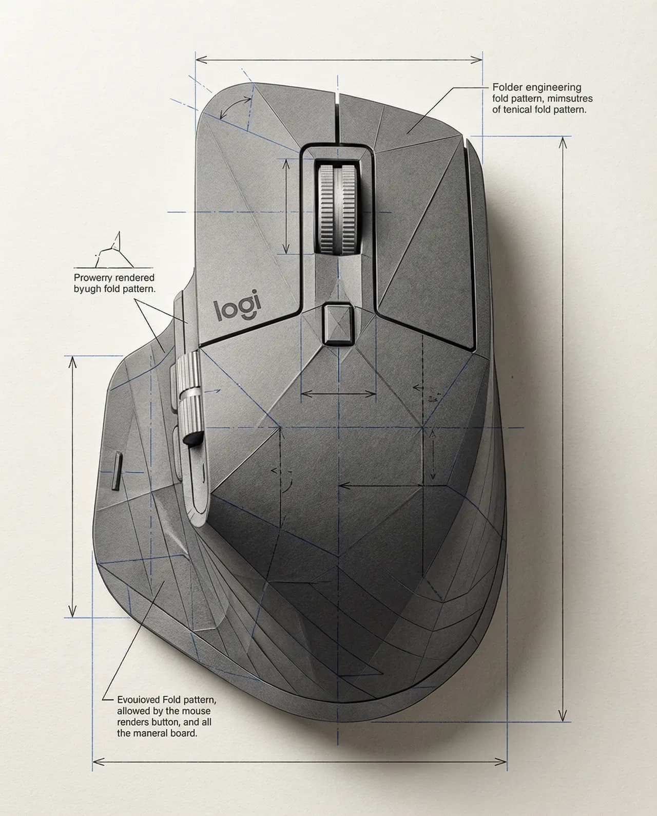 Folded Paper Blueprint Character Template