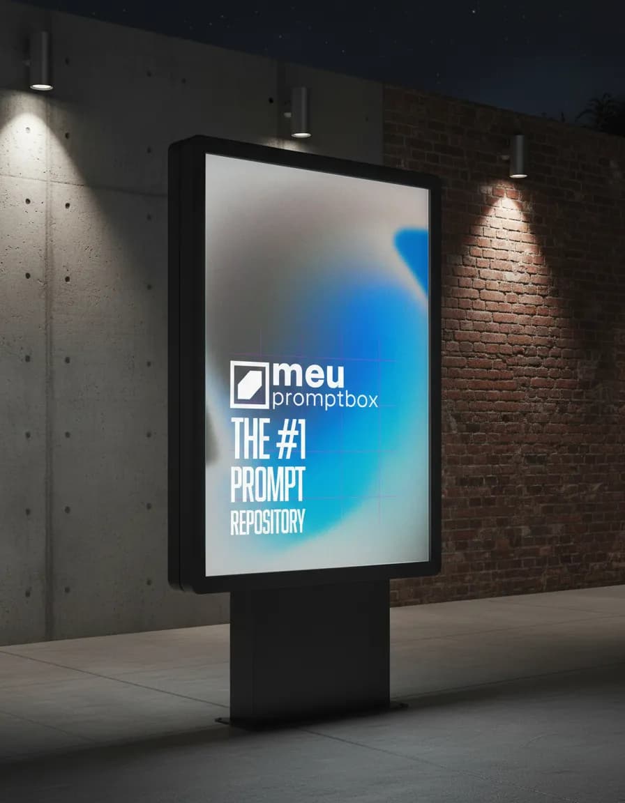 Cinematic Urban Night Billboard Lightbox Mockup