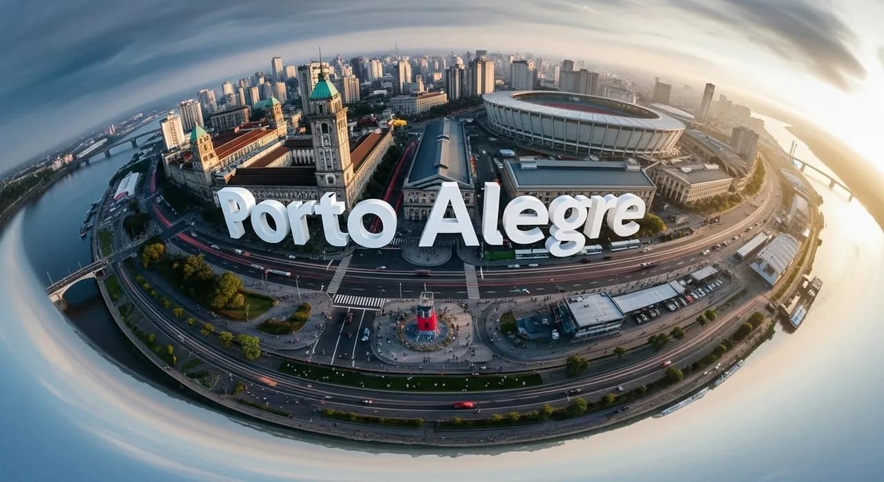 Hyper-Realistic Spherical Panorama City Poster