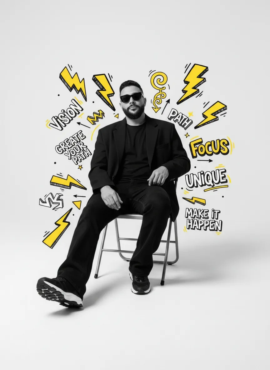 Ultra-Realistic Monochrome Graffiti Studio Portrait