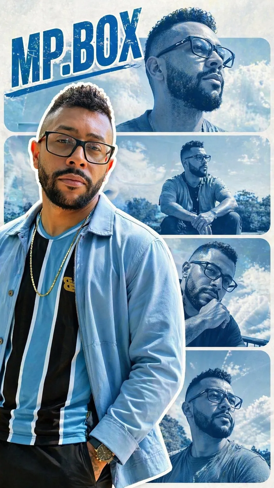 Vertical Poster Collage Design with Cinematic Shots