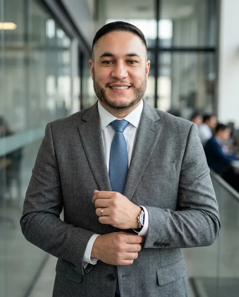 Corporate Portrait Photography with Textured Suit and Soft Lighting