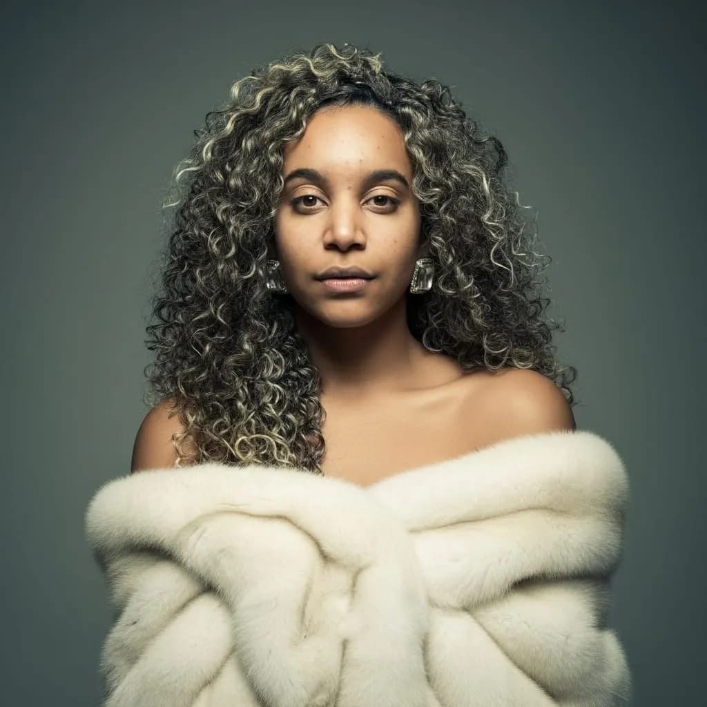 Vintage Fur Close-Up Portrait