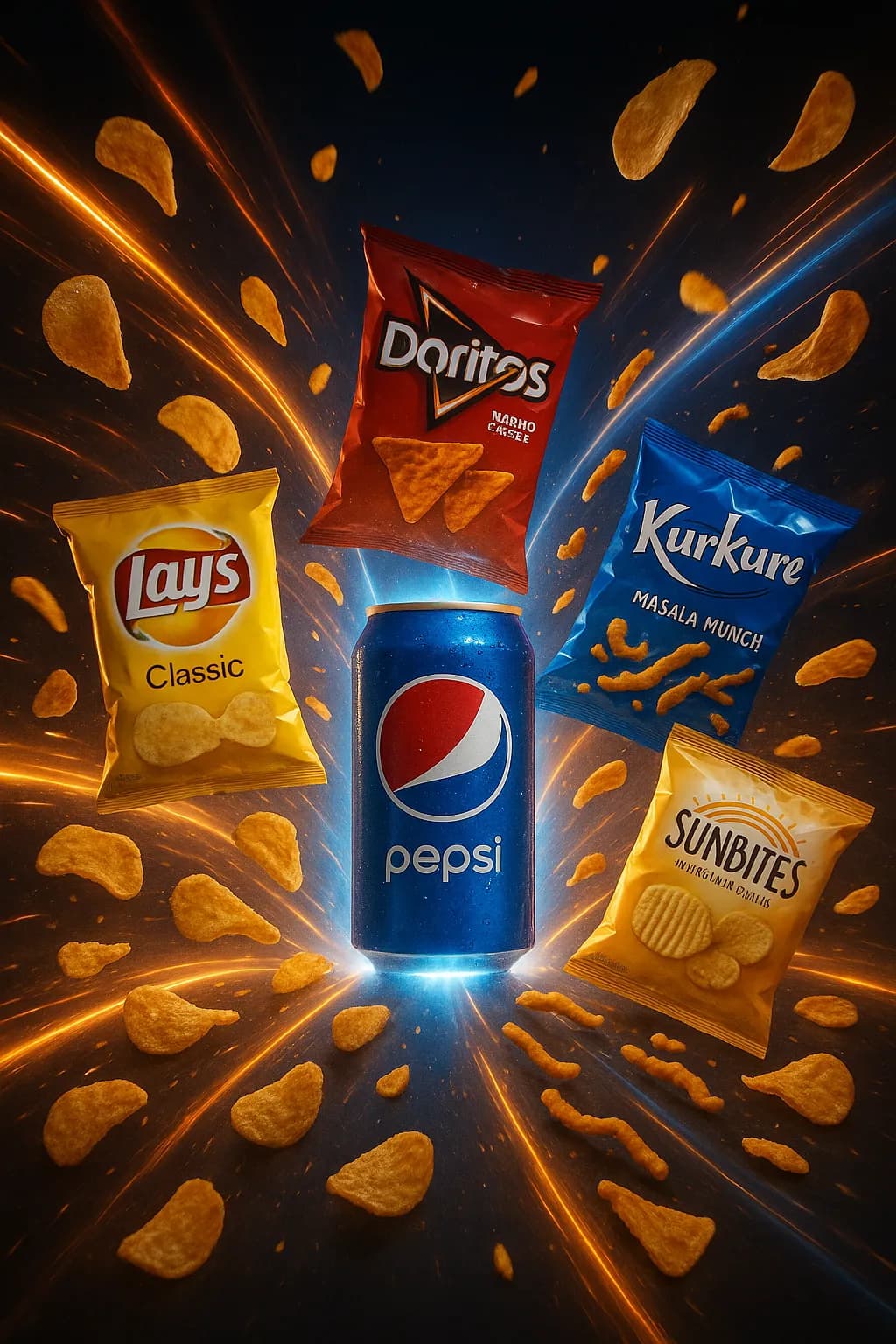 Dramatic Snack Explosion with Pepsi