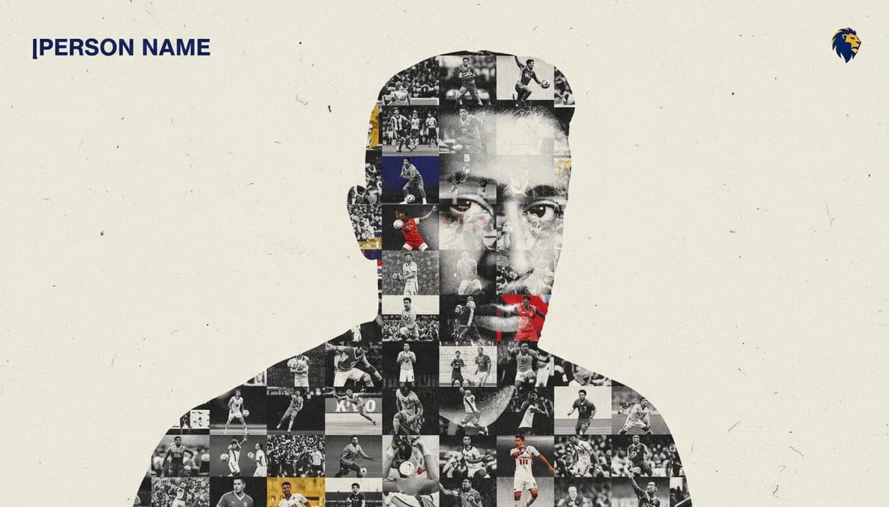 Dual Exposure Photo-Grid Sports Tribute Poster Template