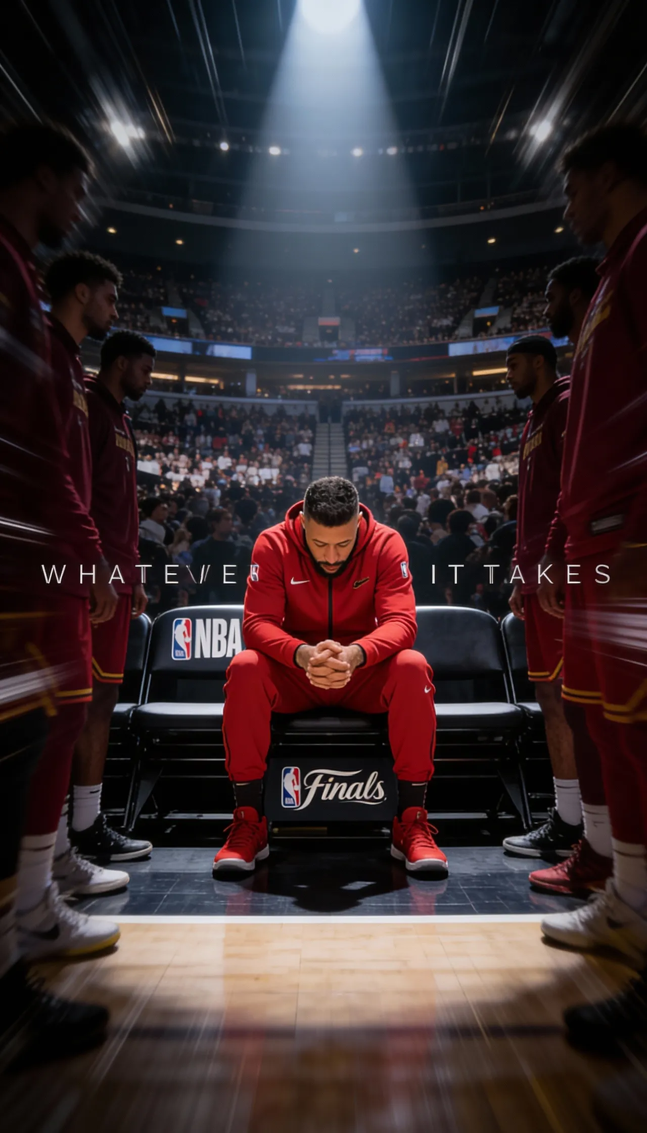 Cinematic NBA Finals Isolation Bench Moment Template