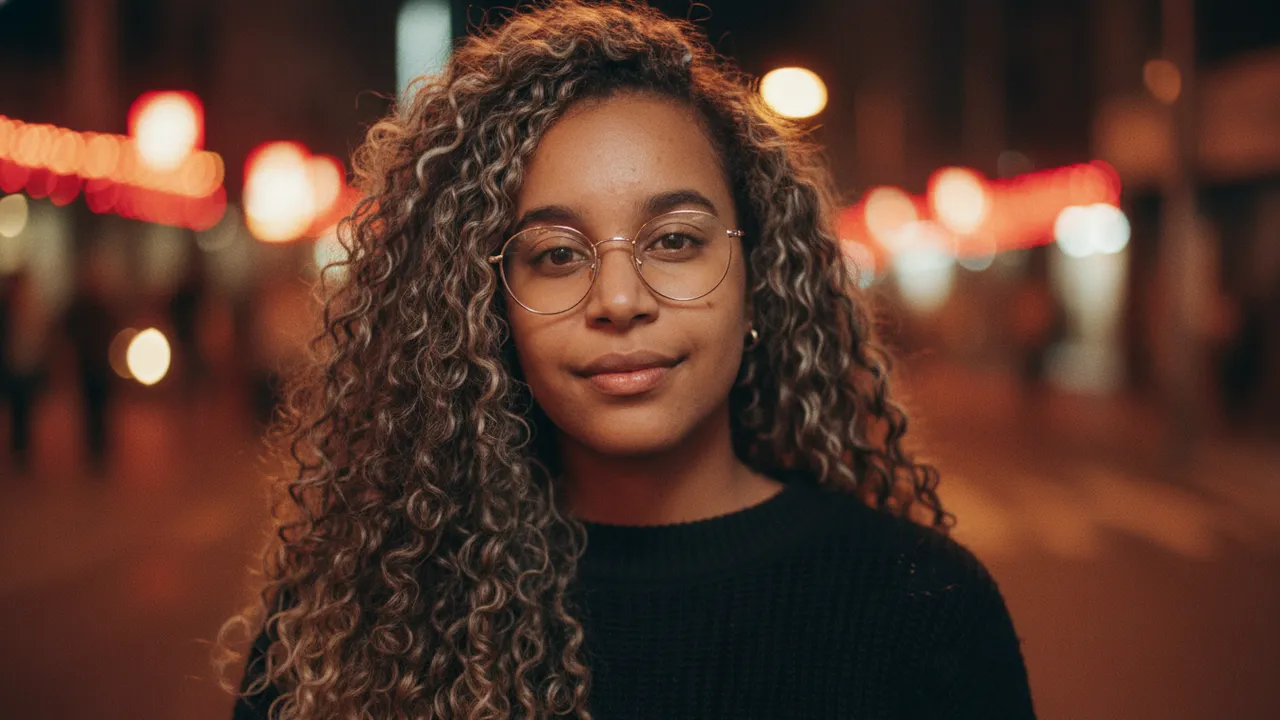 Vintage 35mm Night Bokeh Cinematic Close-Up Portrait Template