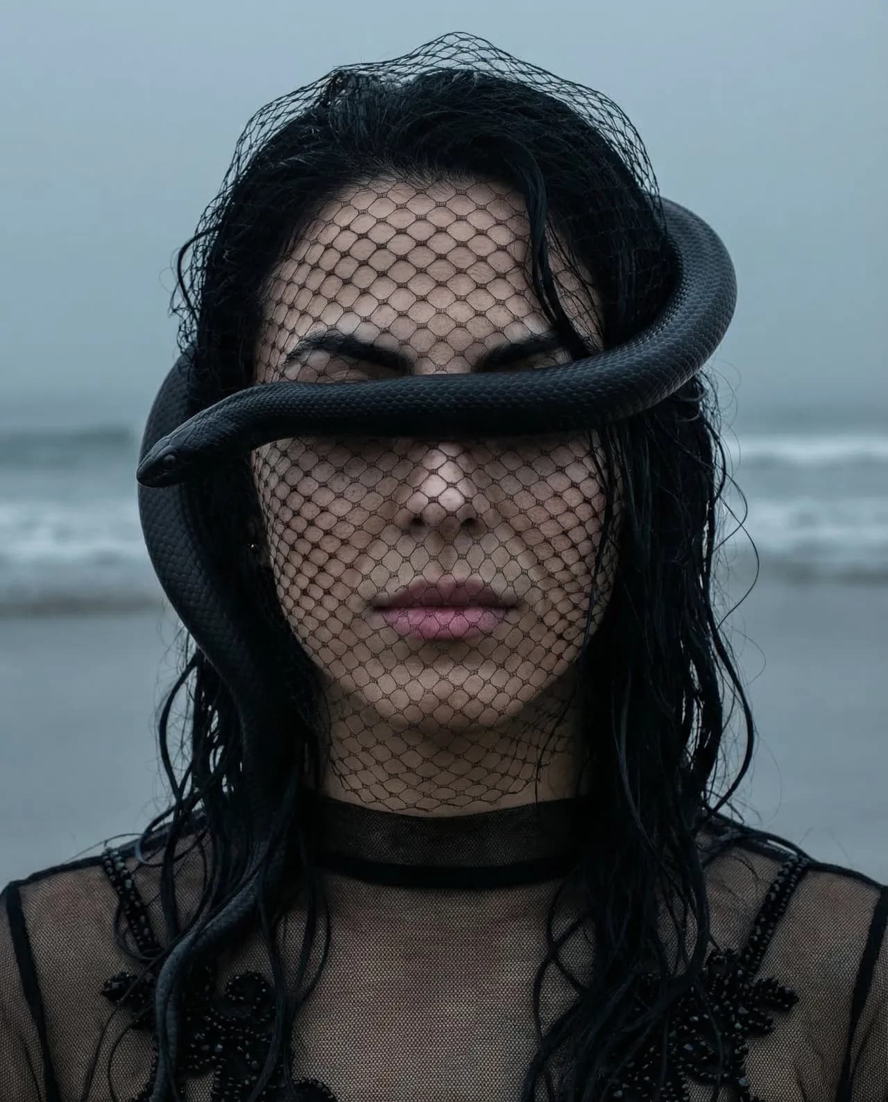 Dark Editorial Portrait Photography — Gothic Haute Couture Aesthetic