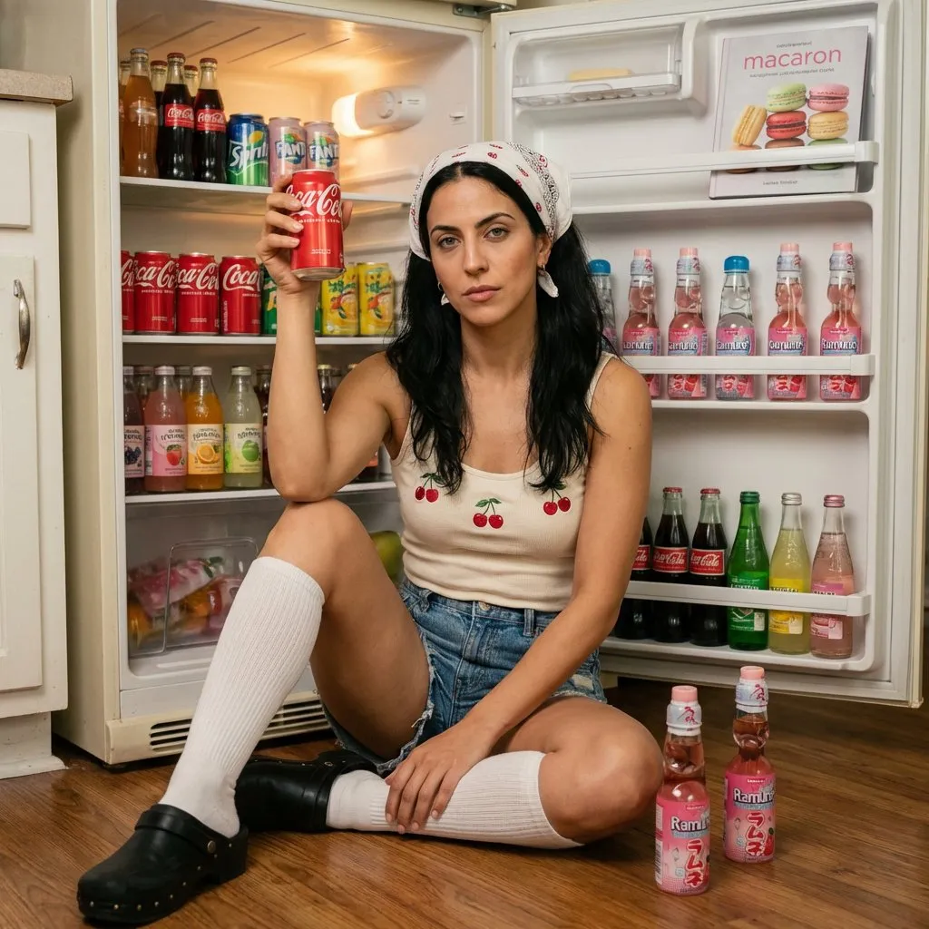 Retro Kitchen Lifestyle Portrait with Beverage Product Focus
