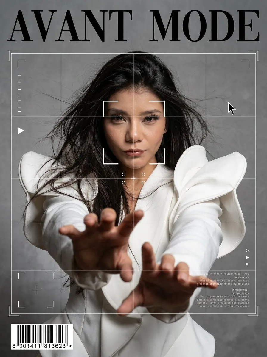 Ultra-Realistic Avant-Garde Fashion Editorial Portrait, Cinematic 8K