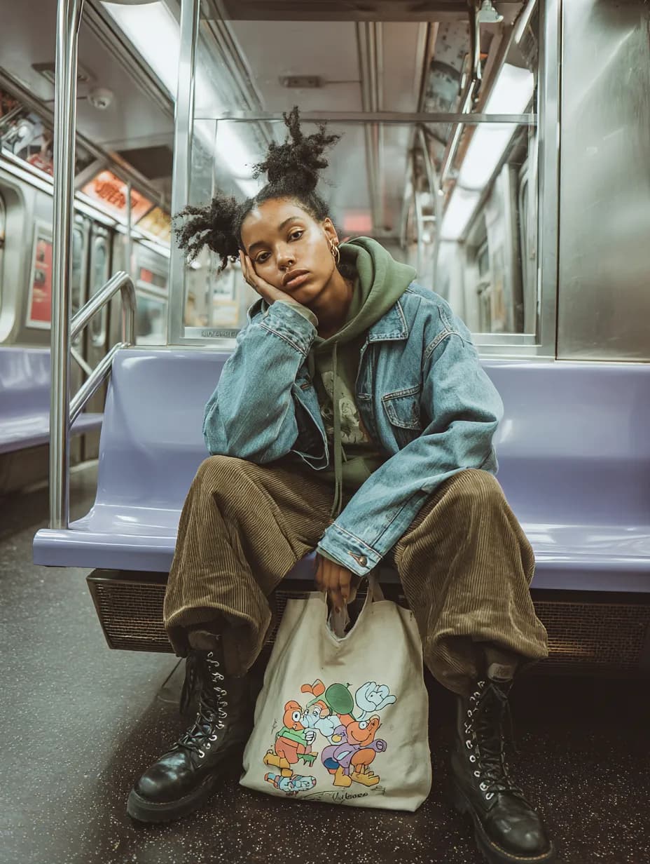 Urban Subway Candid Editorial Portrait