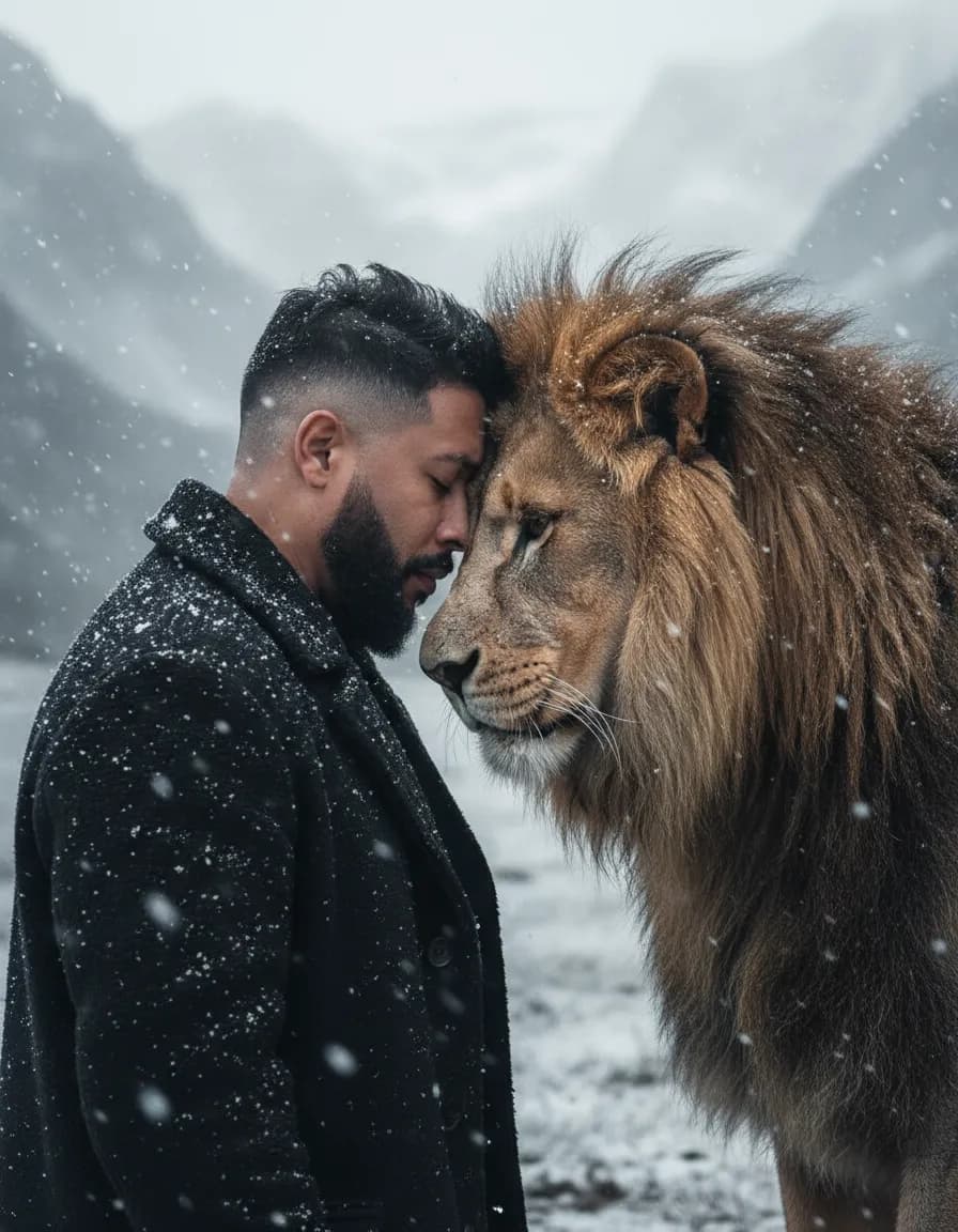 Man and Lion — A Silent Bond