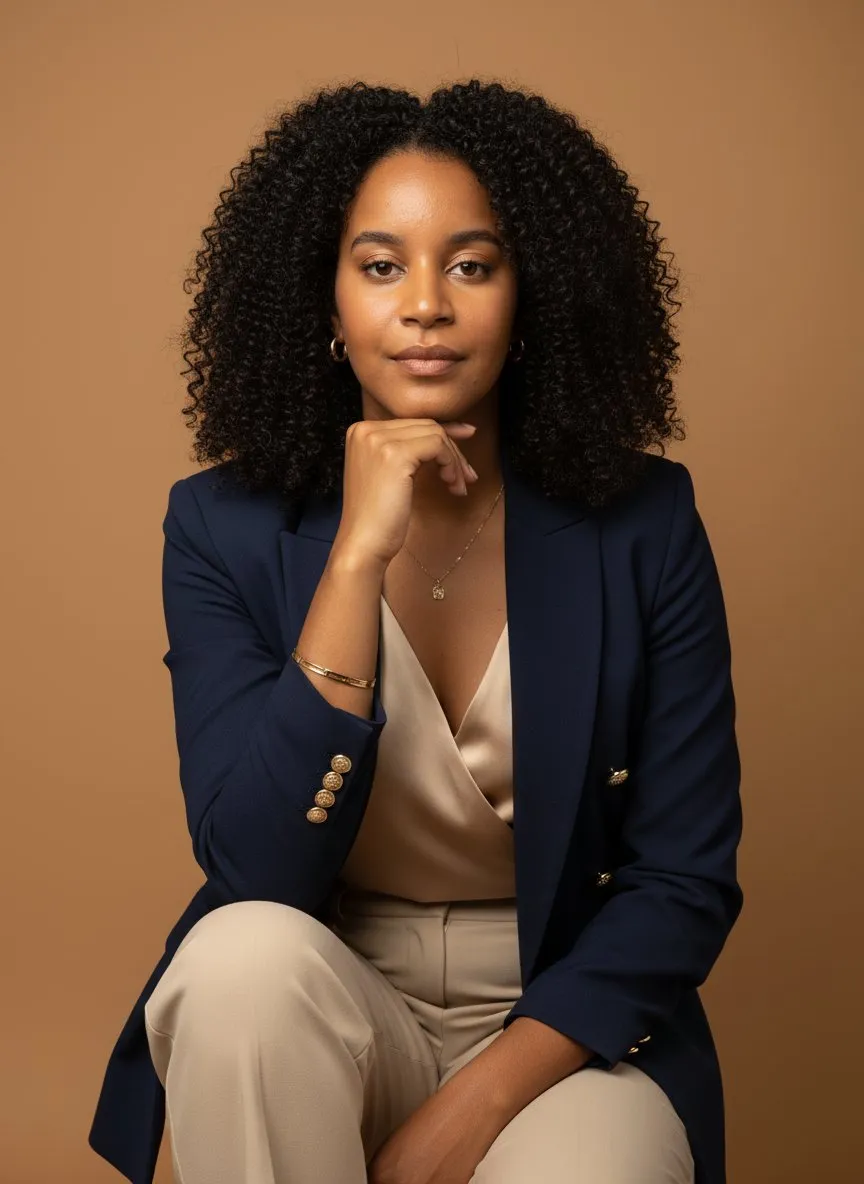 Elegant Corporate Portrait with Warm Tones and Professional Presence