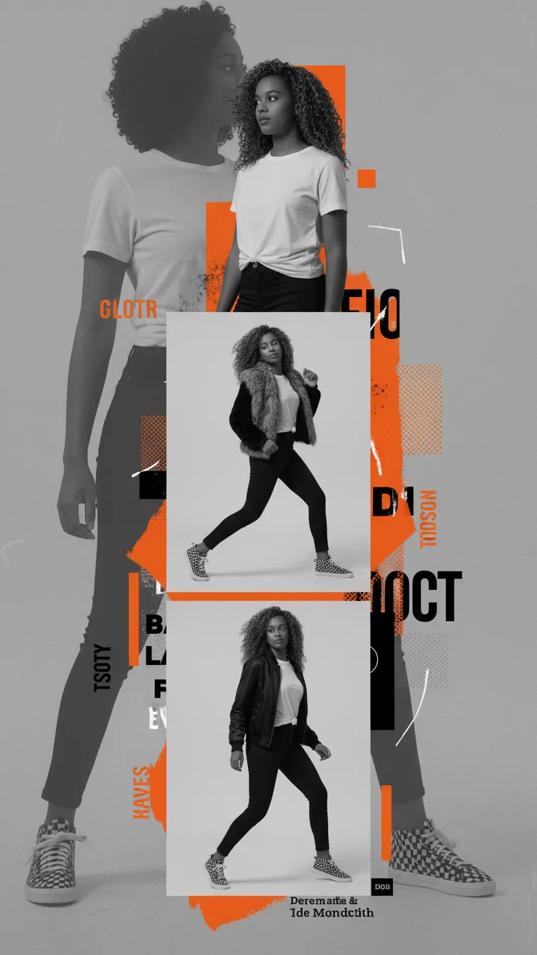 Conceptual Editorial Mixed Media Collage Portrait Template