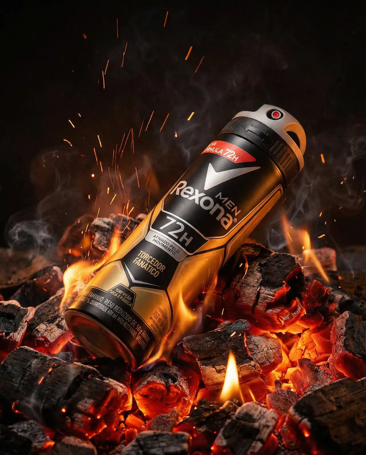 Cinematic Charcoal Fire Product Photography Template