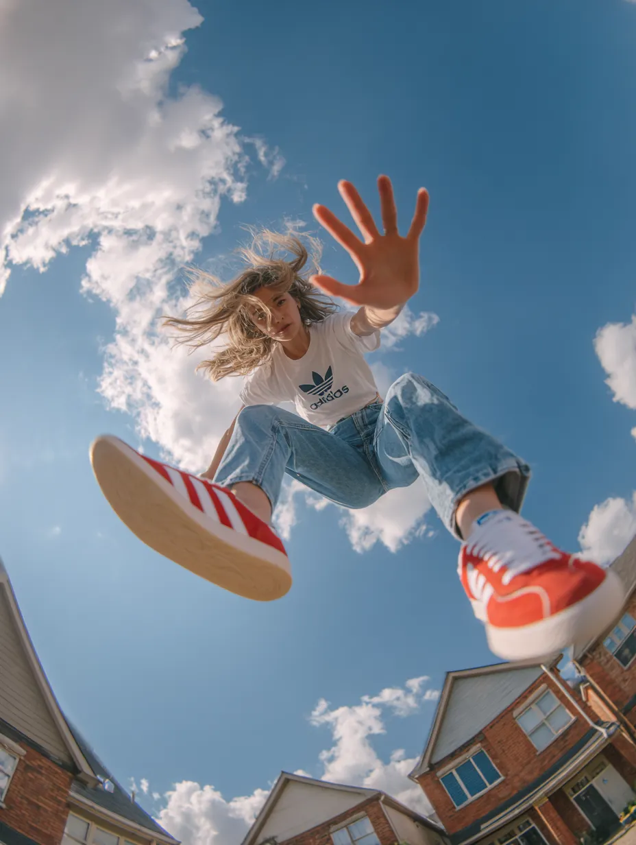 Surreal Falling Perspective Y2K Dynamic Portrait