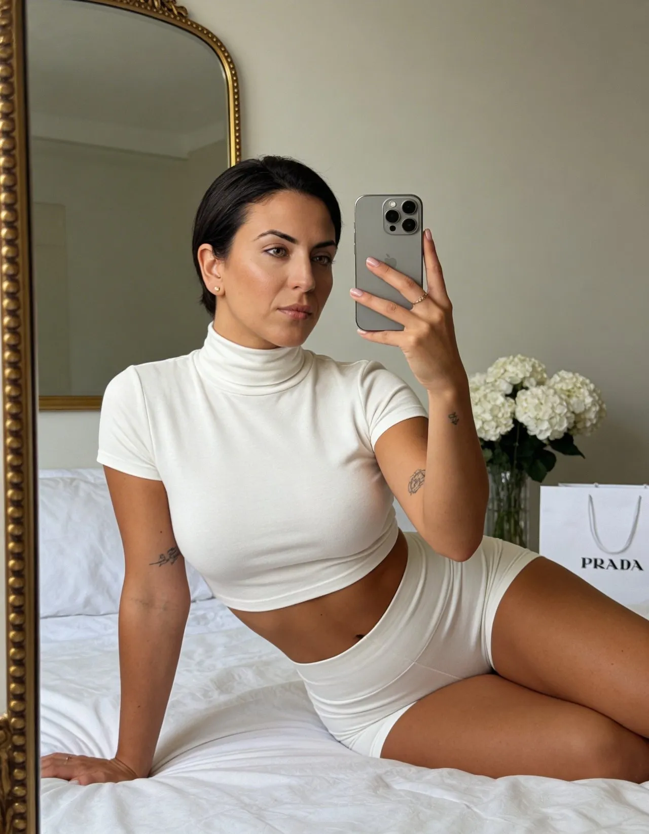 High-Angle Natural Selfie Photography, Intimate Smartphone Portrait