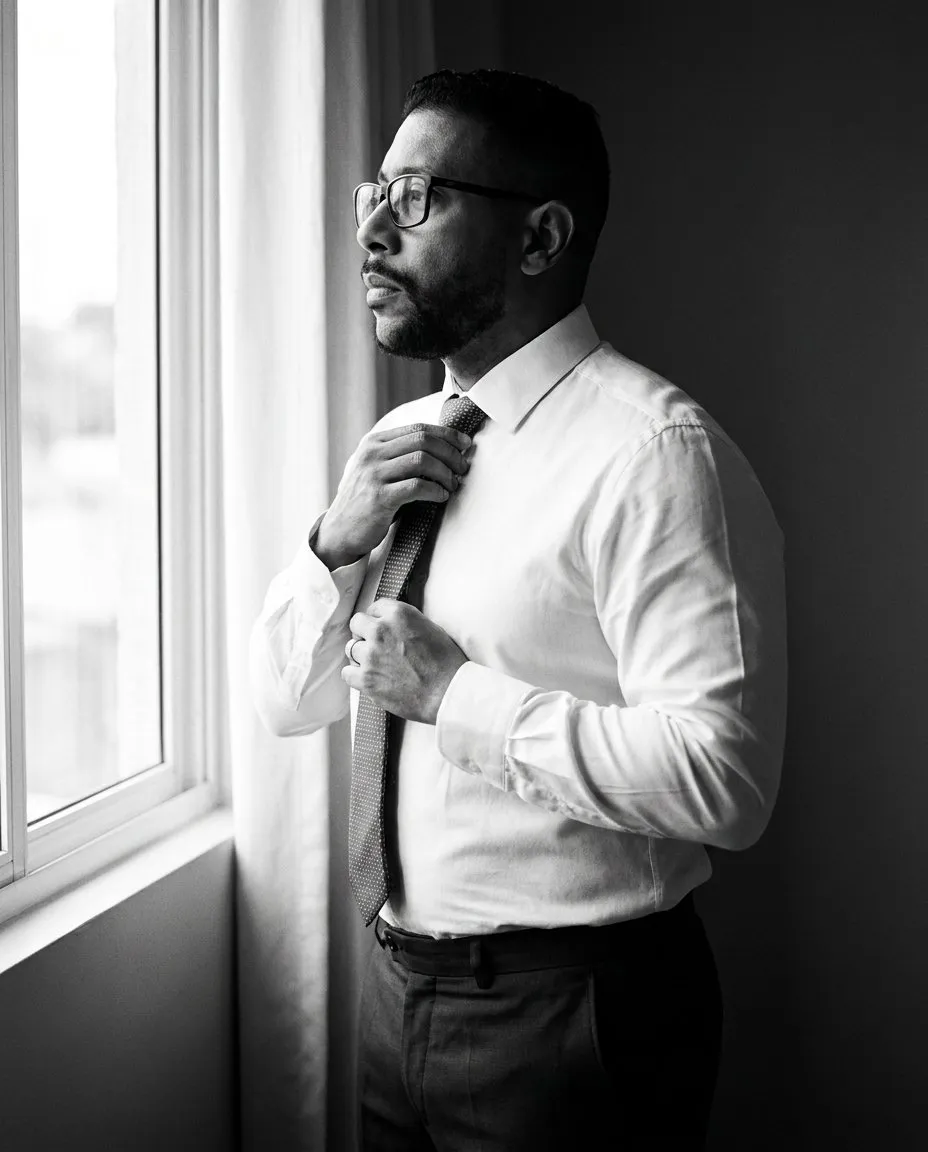 Timeless Black-and-White Old Money Editorial Portrait