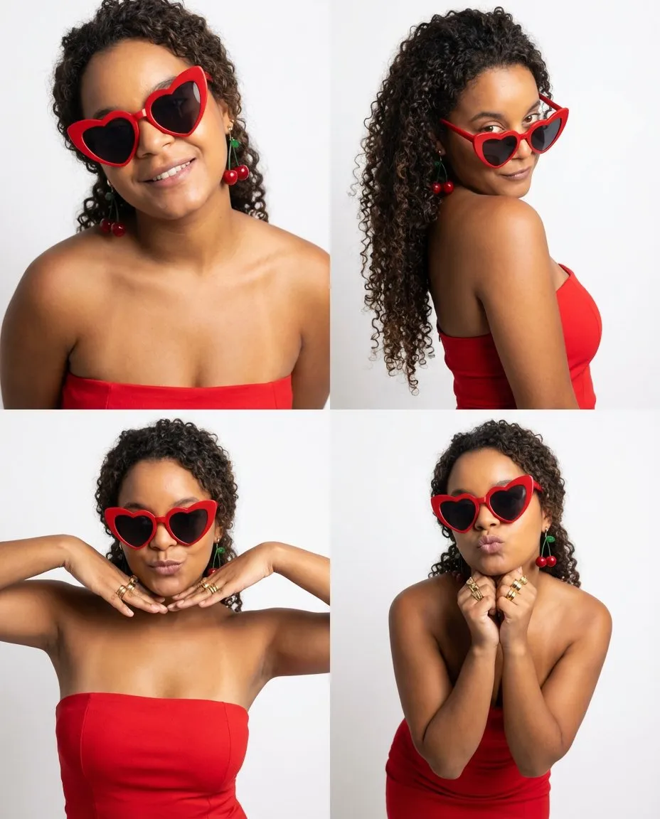 Cinematic High-Fashion Portrait Collage, Luxury Editorial 2x2 Grid