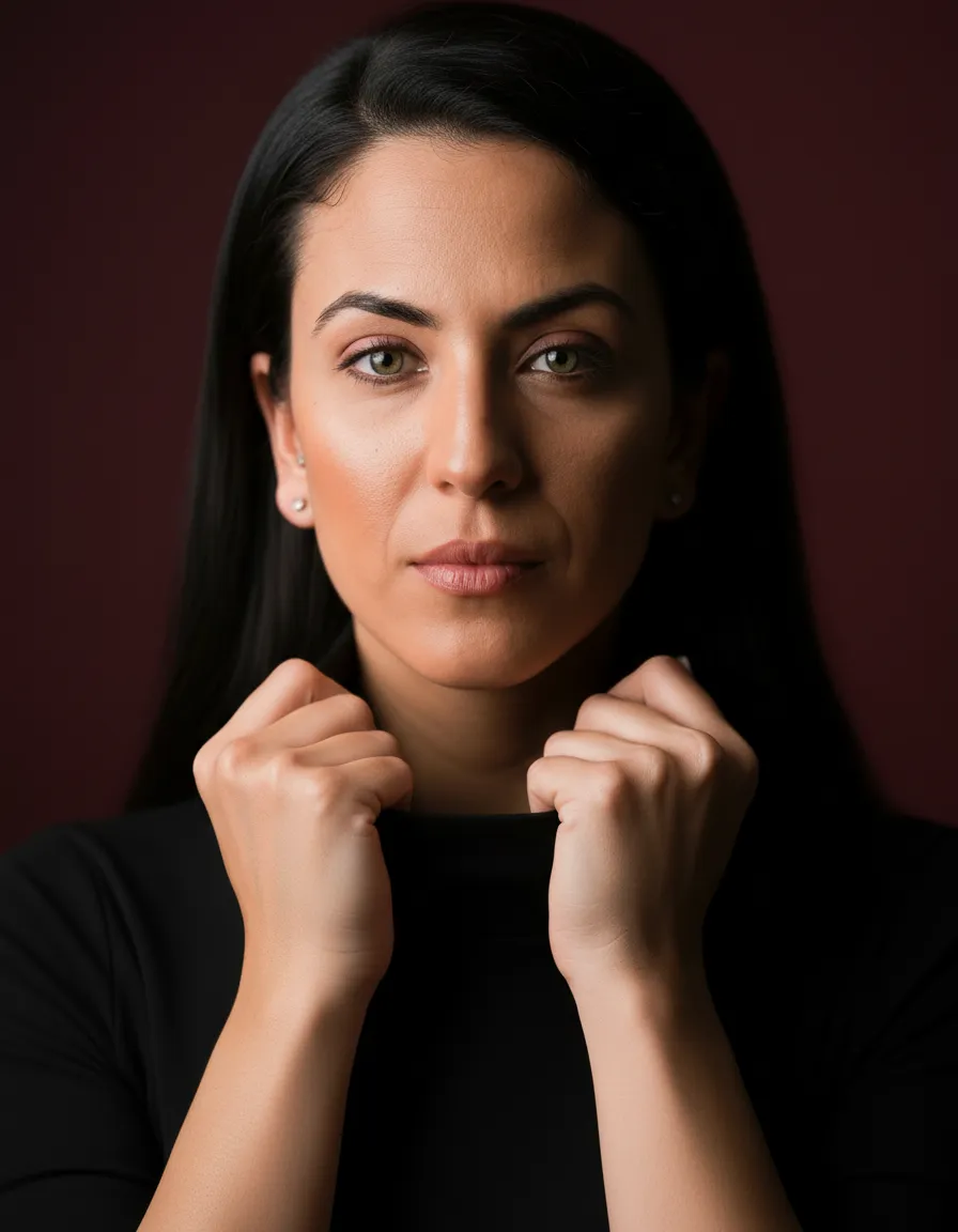 Sophisticated Minimalist Fashion Close-Up Editorial Portrait Template