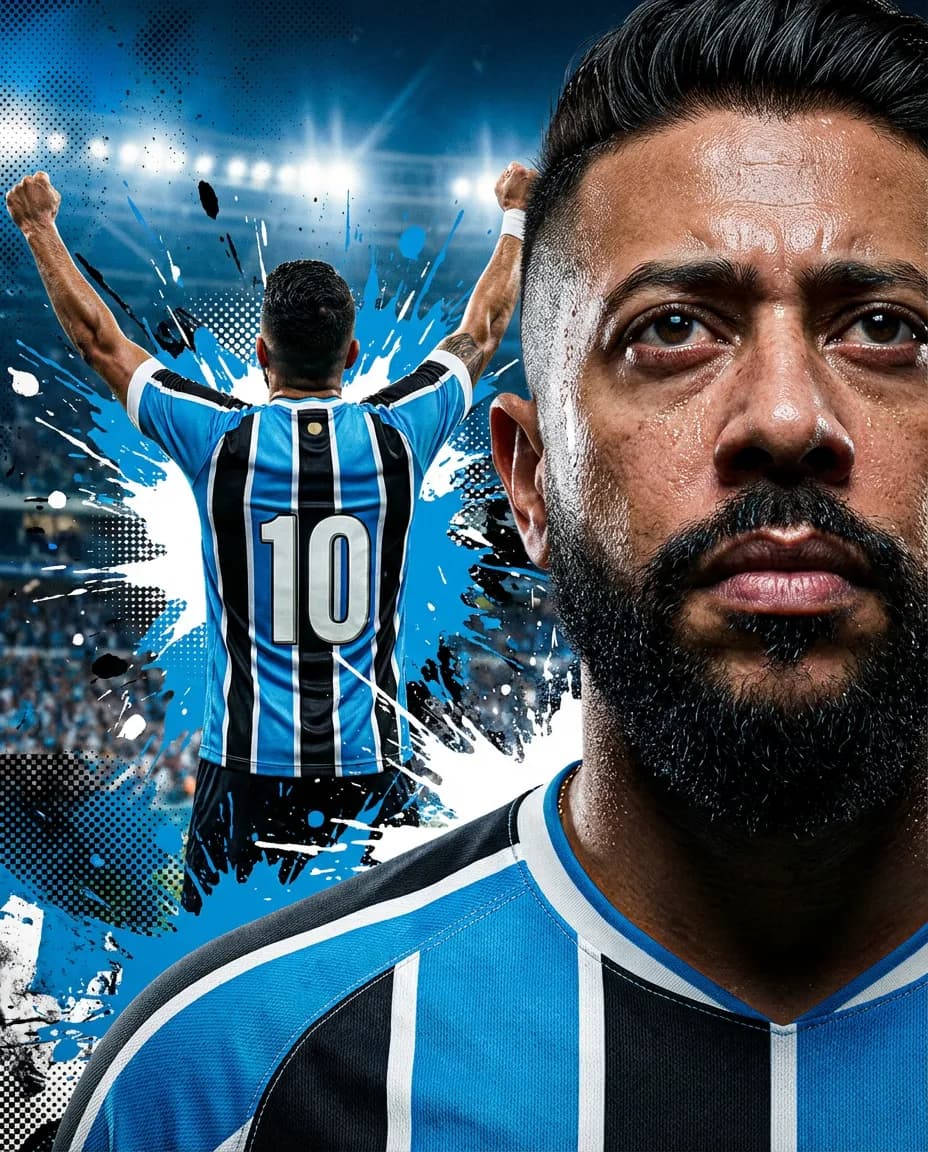Ultra-Realistic Cinematic Football Poster Grêmio