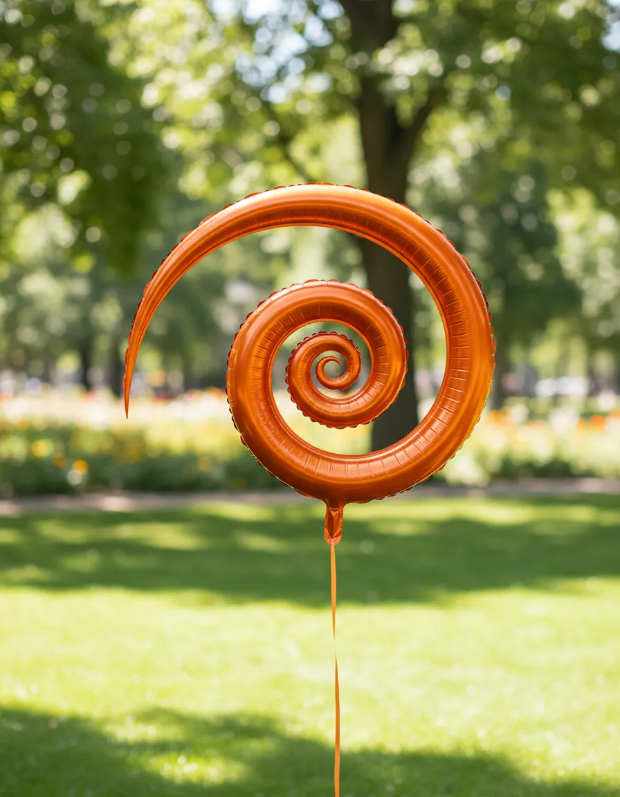 Metallic Mylar Balloon Logo in Sunlit Park