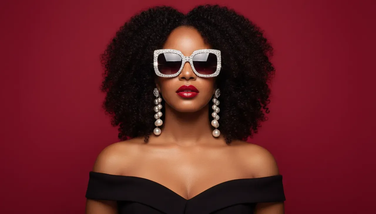 Luxury Red Backdrop Glam Beauty Portrait