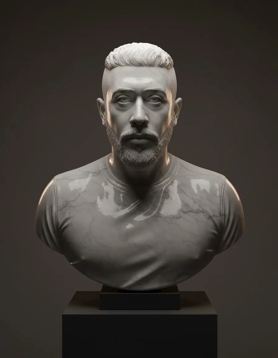Photorealistic Marble Sculpture Render