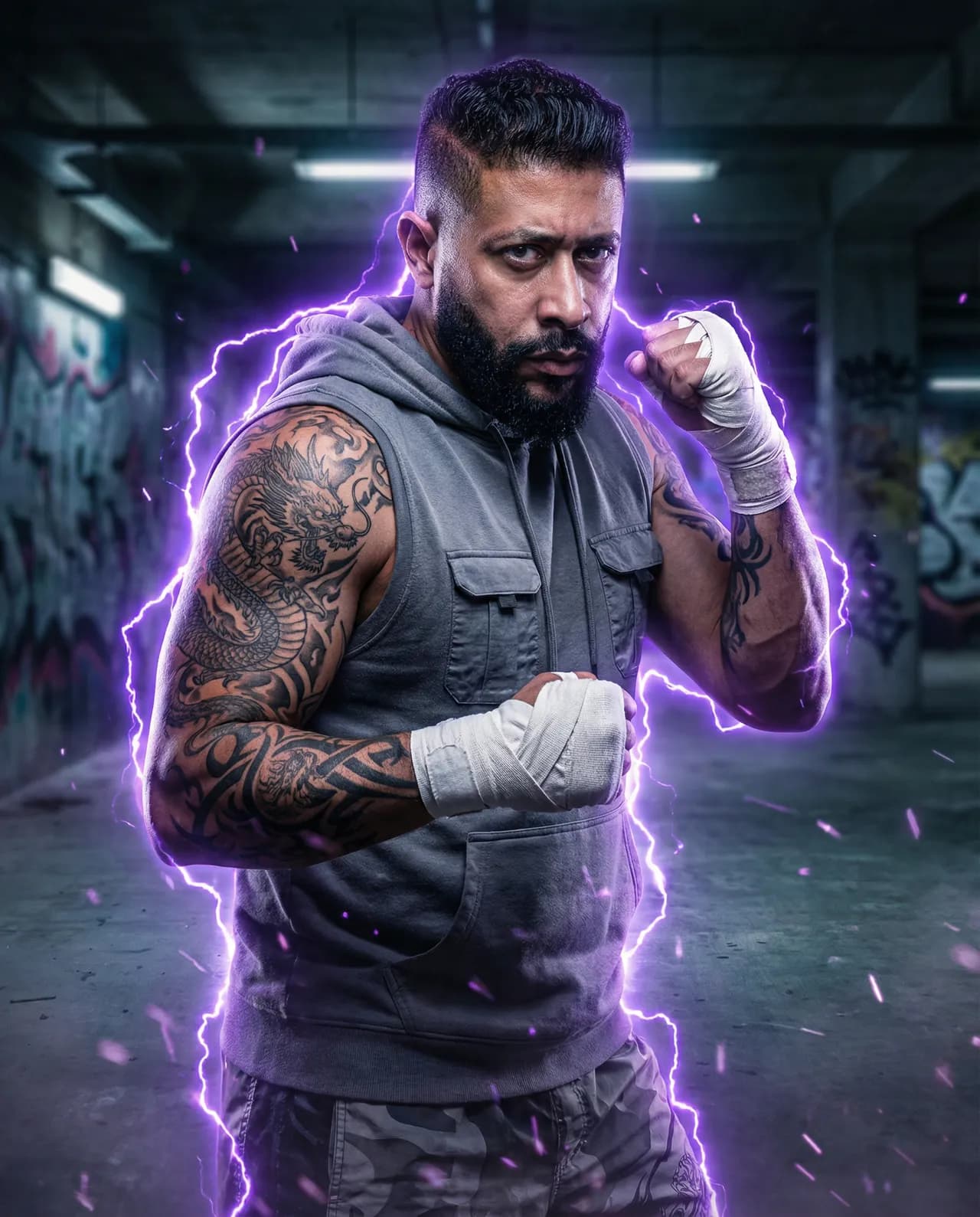 64K Underground Fighter Energy Aura Portrait Template