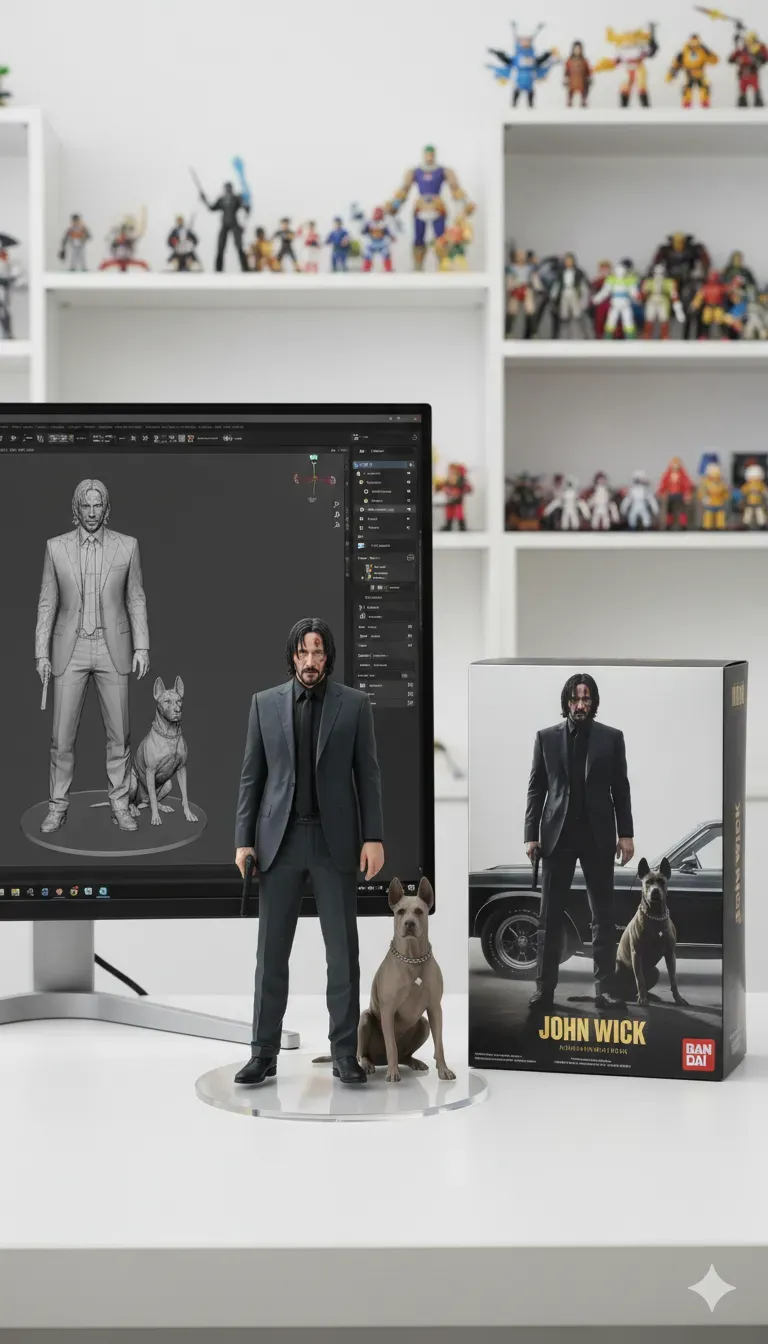 Realistic Figurine on Desk