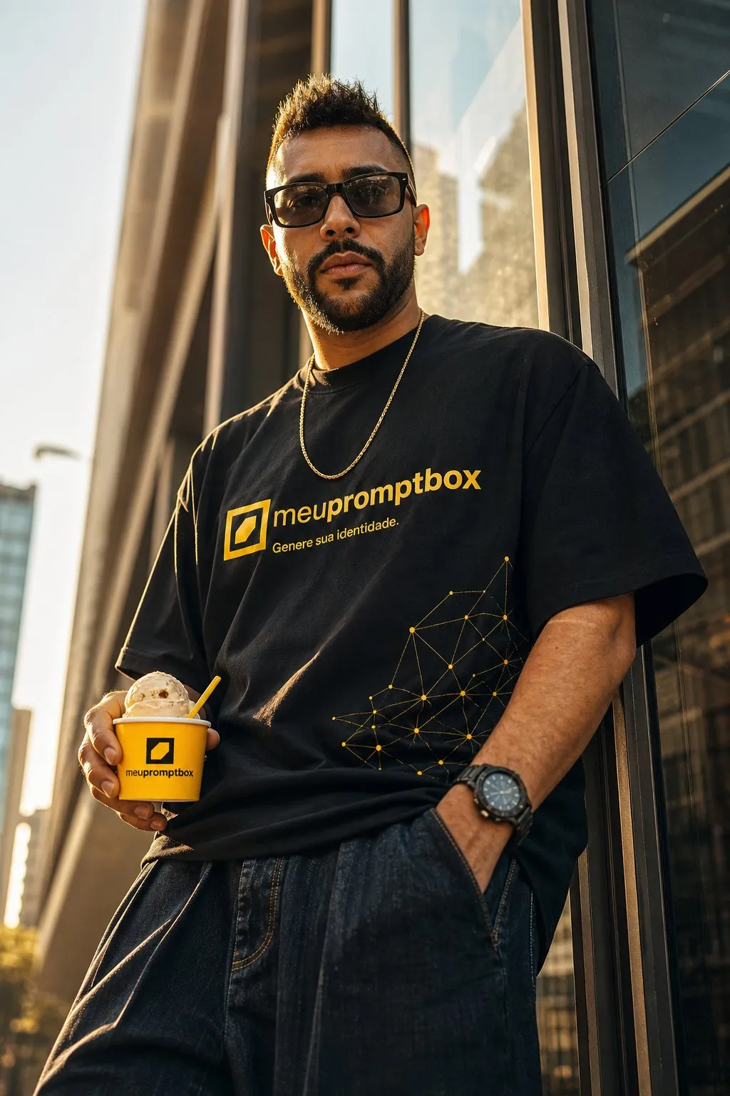 Cinematic Golden-Hour Editorial Street Fashion Portrait