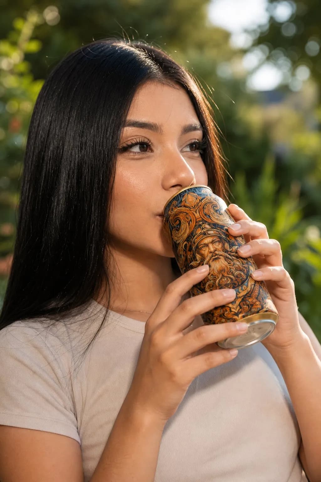 Candid Lifestyle Portrait — Warm Golden Outdoor Commercial Photo