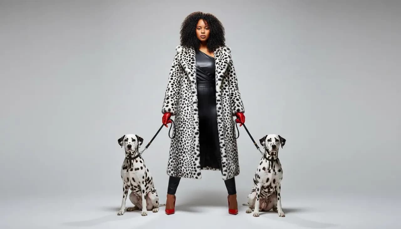 Luxury Dalmatian Fur Editorial Studio Portrait
