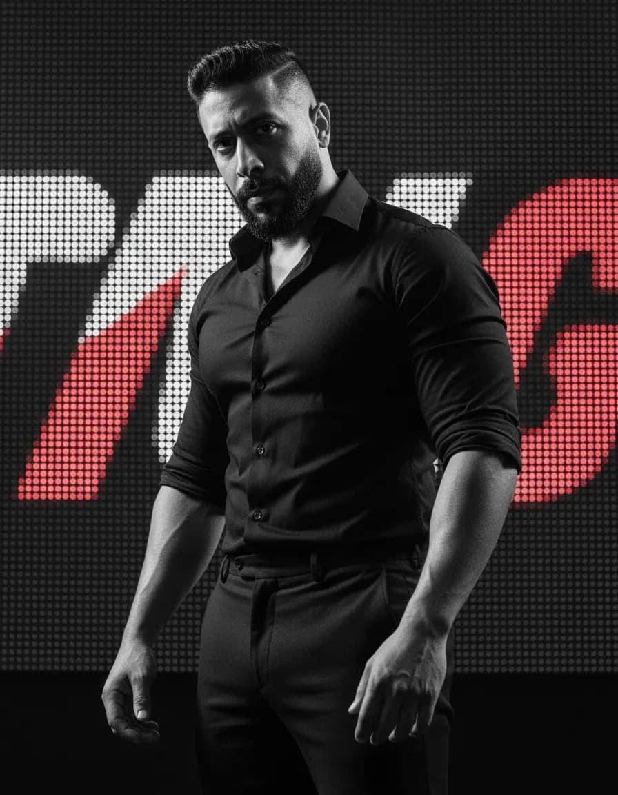 Cinematic Monochrome Male Protagonist Poster Template