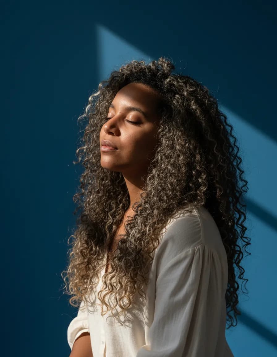 Serene Conceptual Editorial Portrait with Natural Light Template