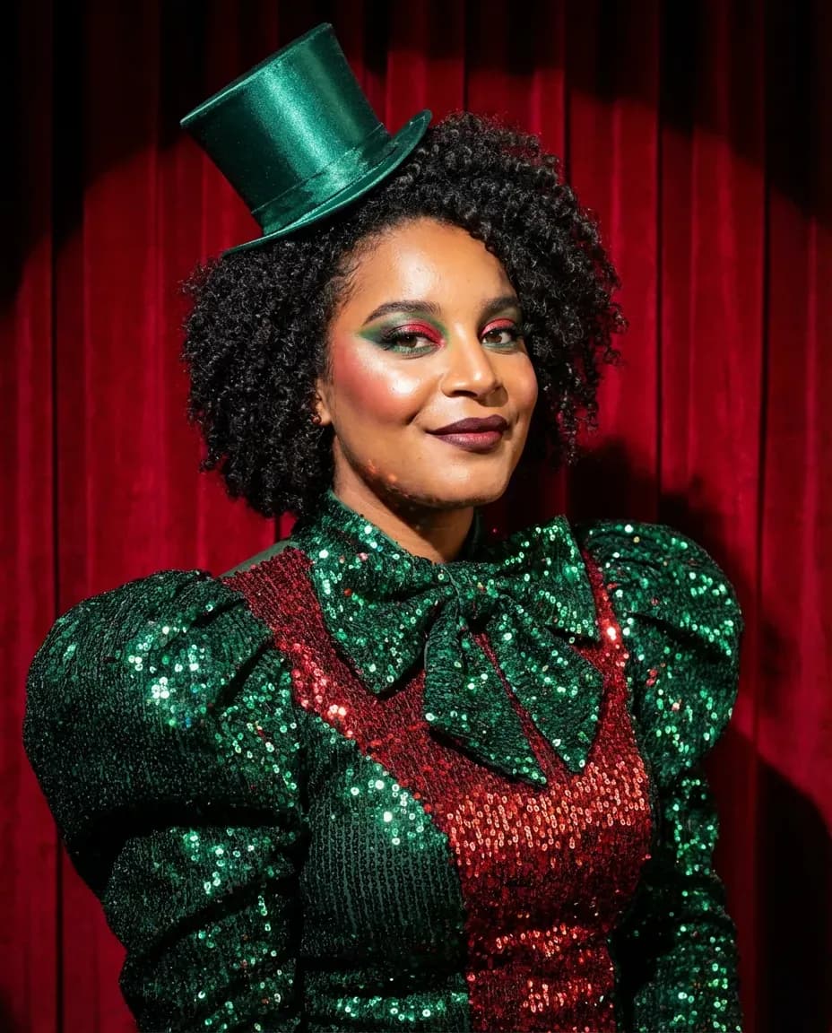 Cinematic High-Fashion Portrait with Velvet Stage Lighting