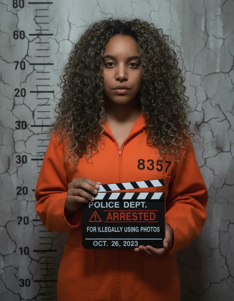 Ultra-Realistic Cinematic Mugshot Crime Portrait Template