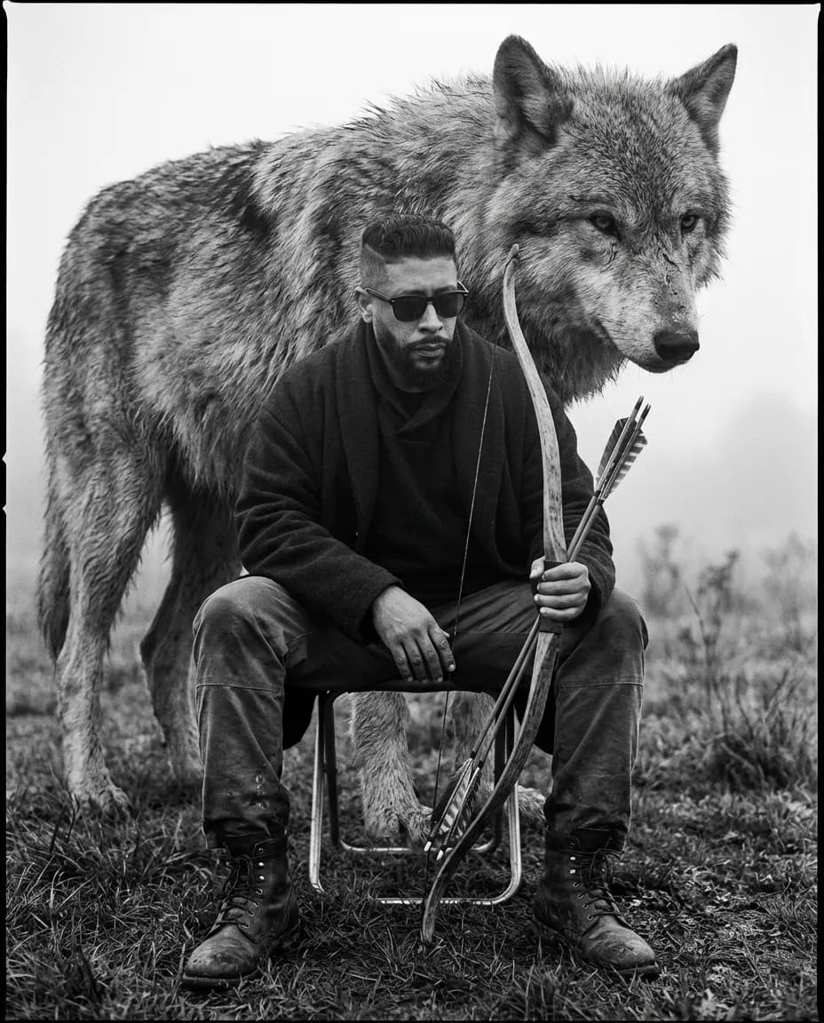 Mythic Timber Wolf Guardian Editorial Portrait