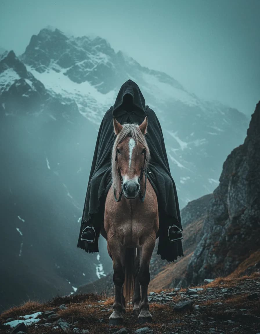 Cinematic Mountain Rider Gloomy Atmosphere Template