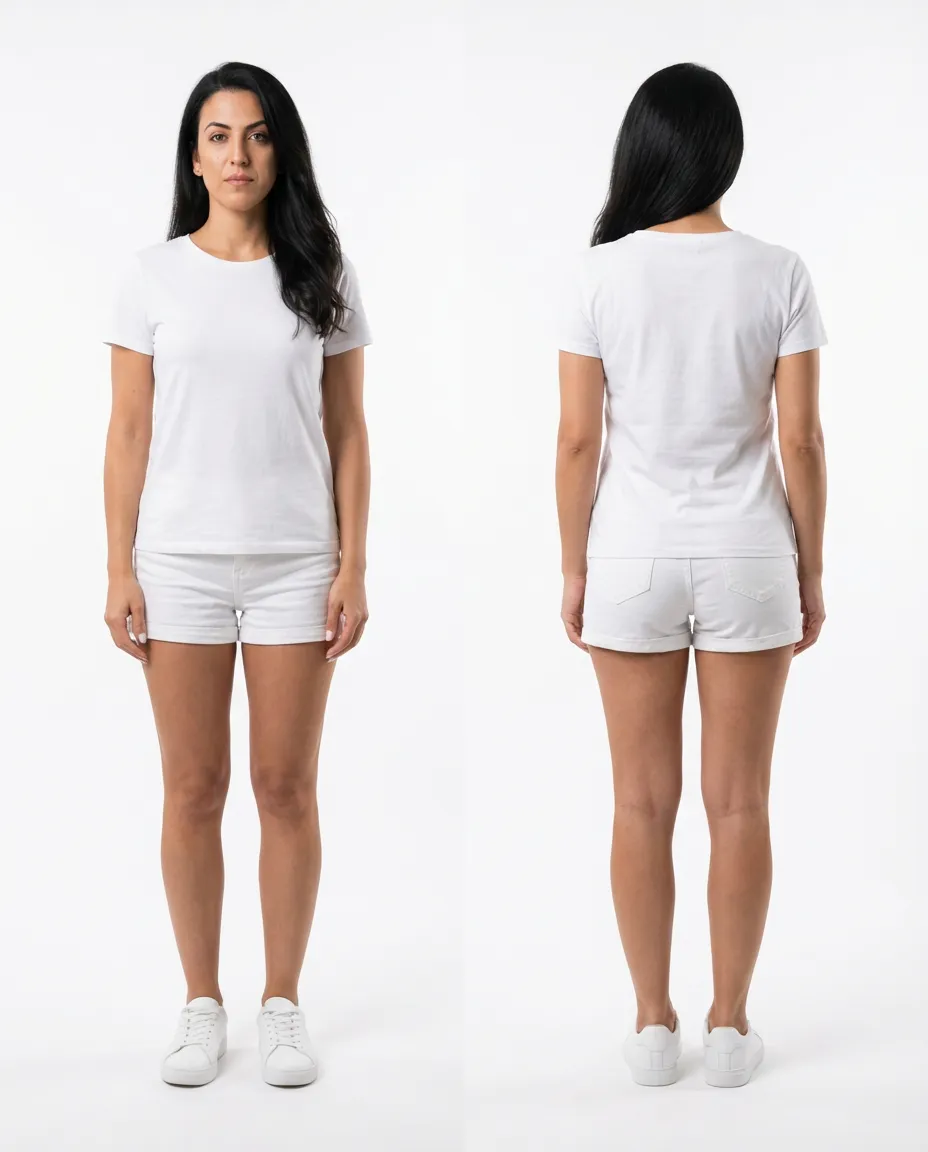 Clean Front and Back Female Outfit Reference Template