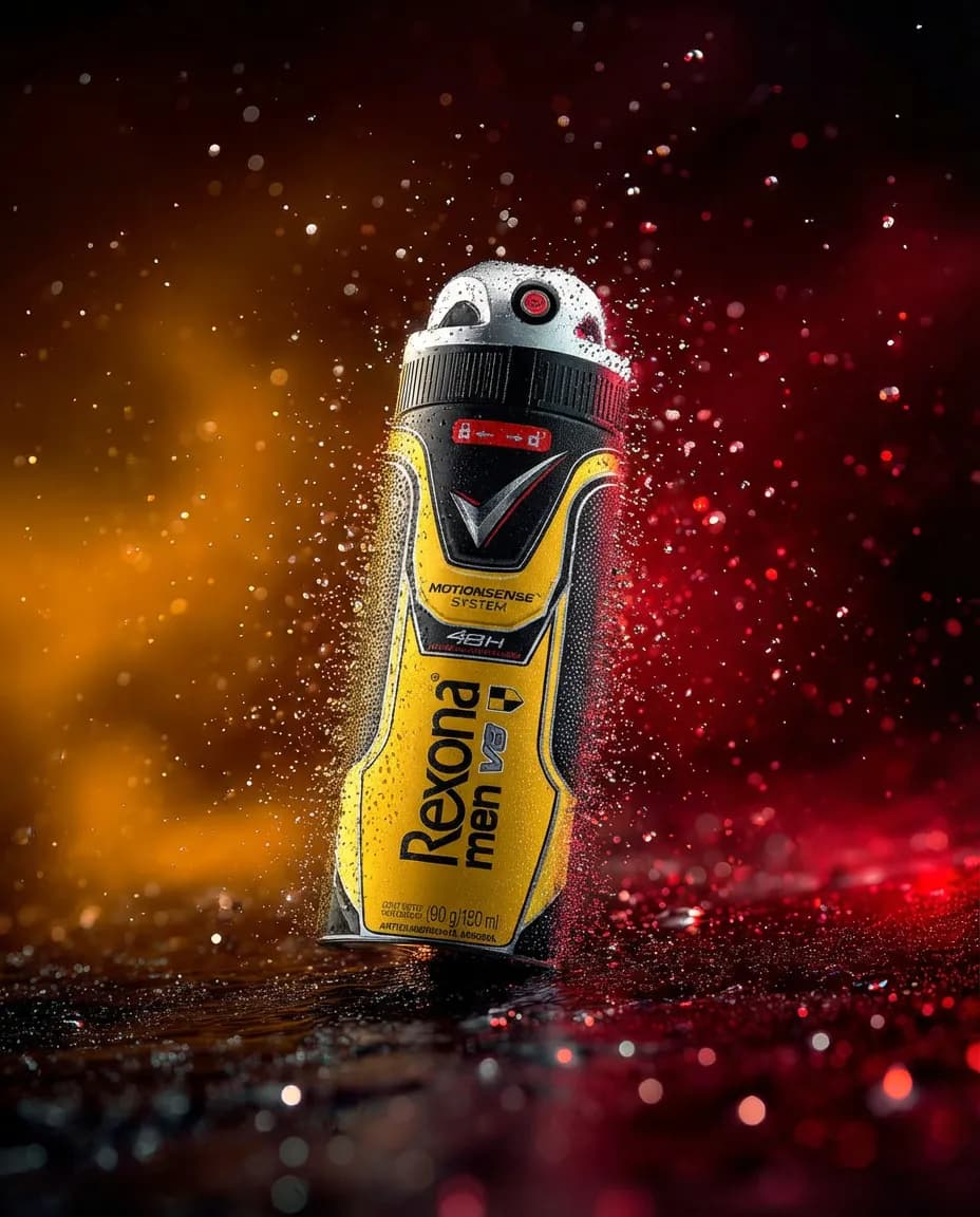 Ultra-Detailed Dark Condensation Product Shot – Rexona V8 Template