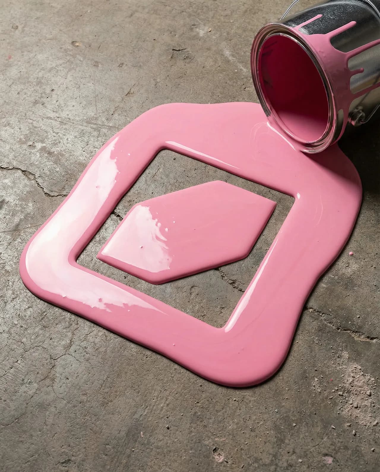 Bubblegum Pink Liquid Logo Paint Spill Scene