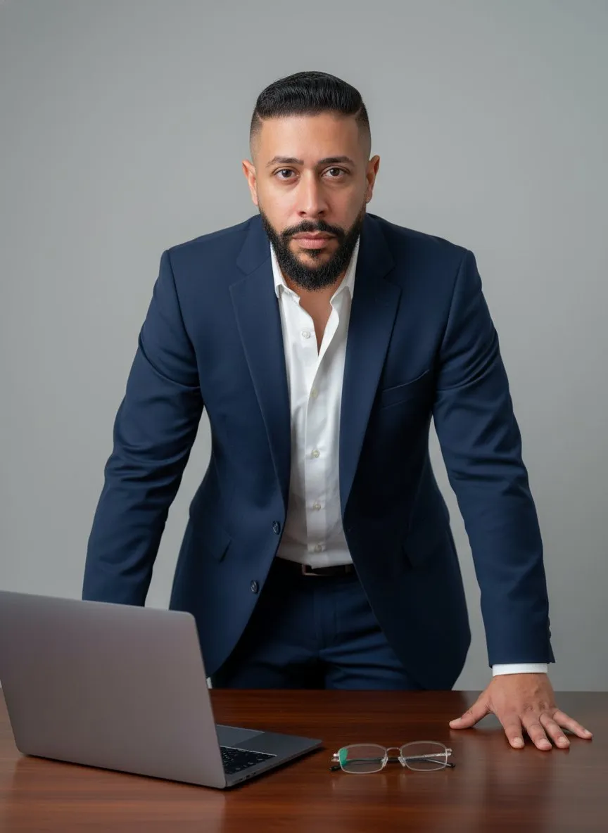Confident Businessman Corporate Portrait with Professional Ambiance
