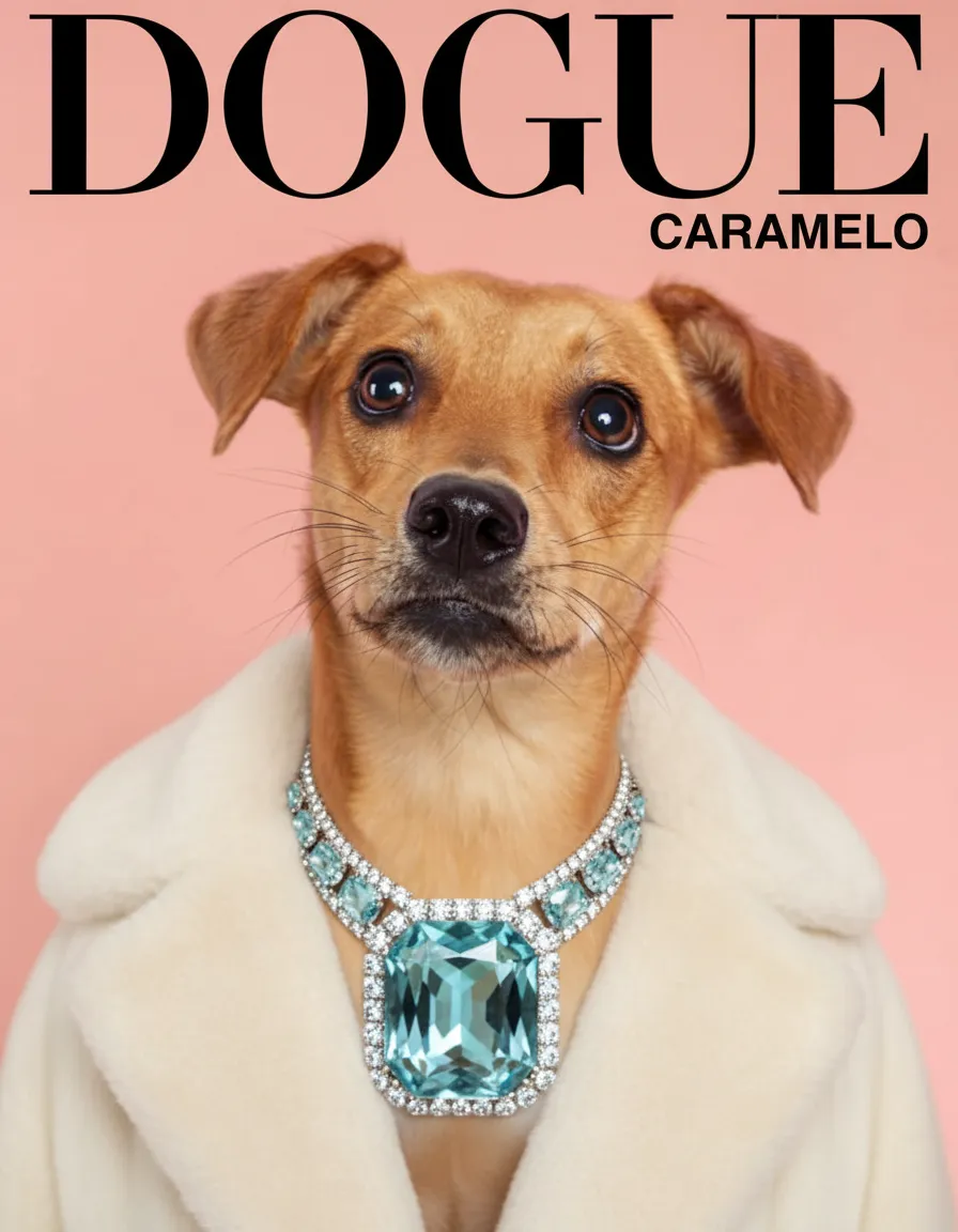Luxury High-Fashion Editorial Magazine Cover – Anthropomorphic Dog Portrait