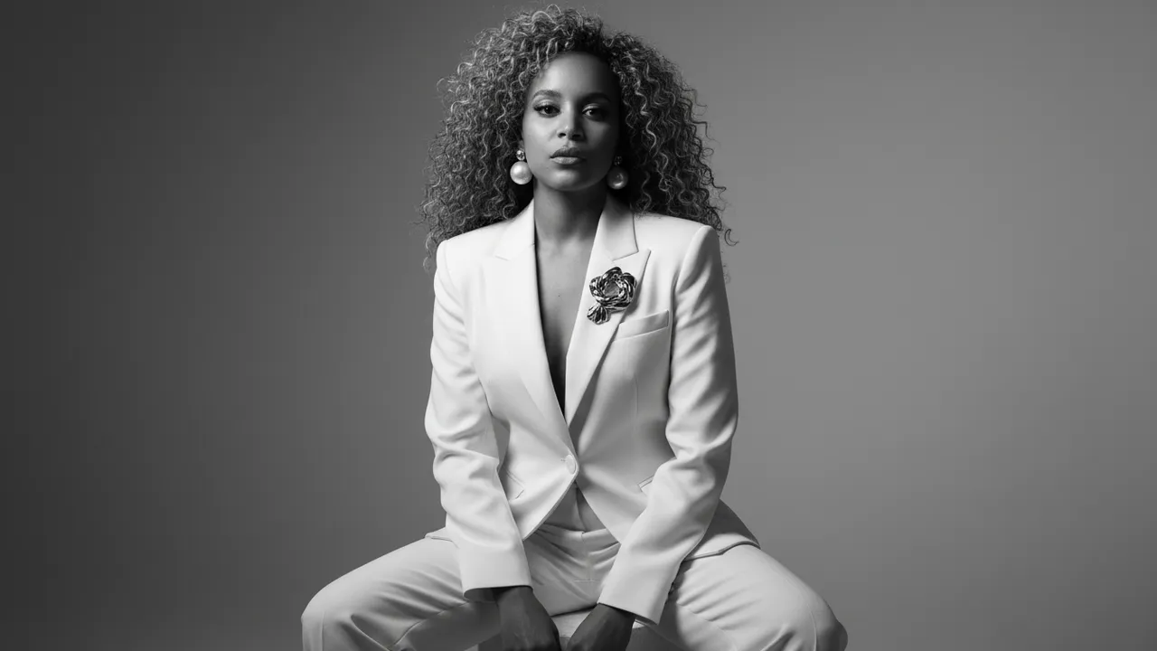 Ultra-Photorealistic Black and White Couture Editorial Portrait Template