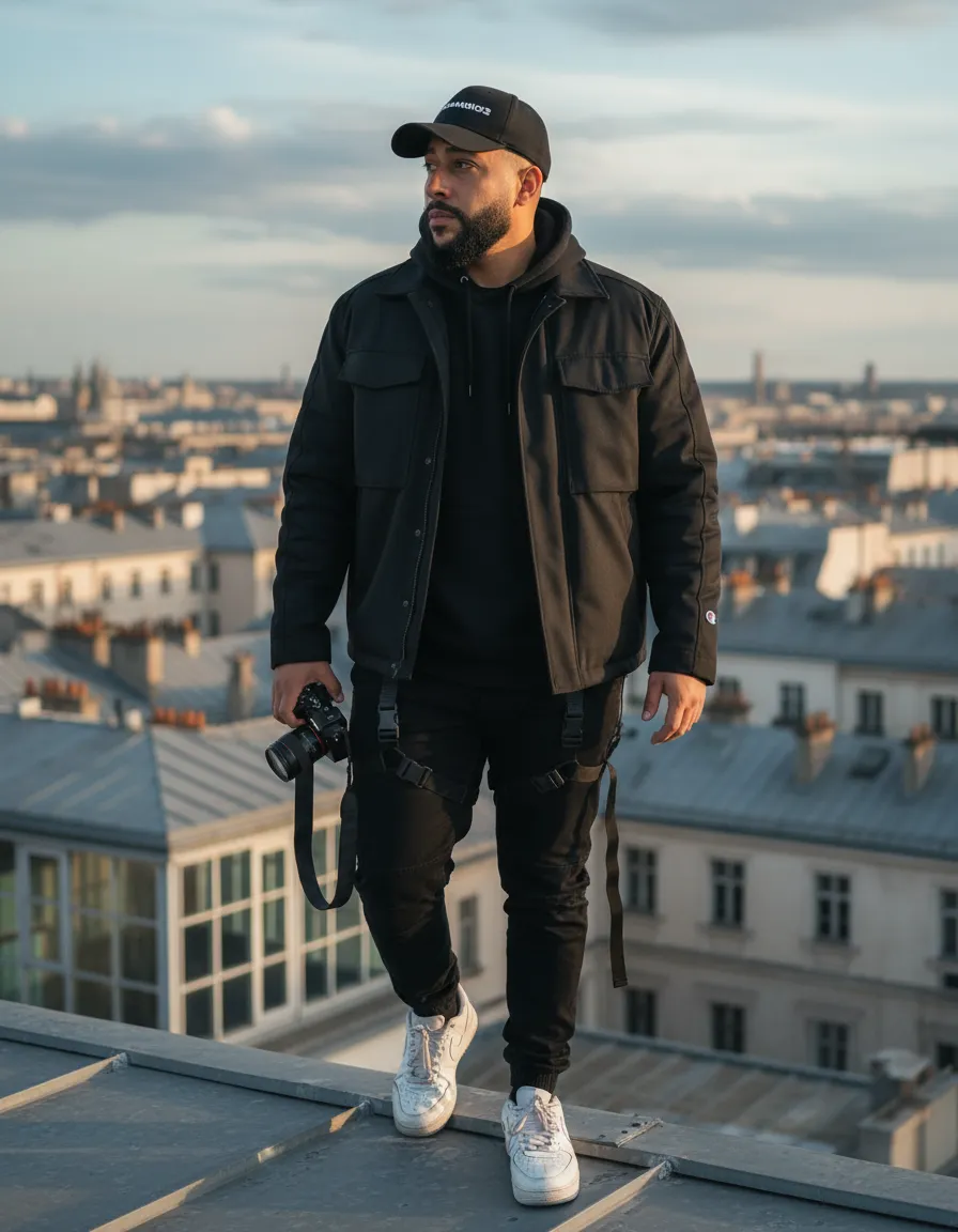Urban Rooftop Cinematic Portrait