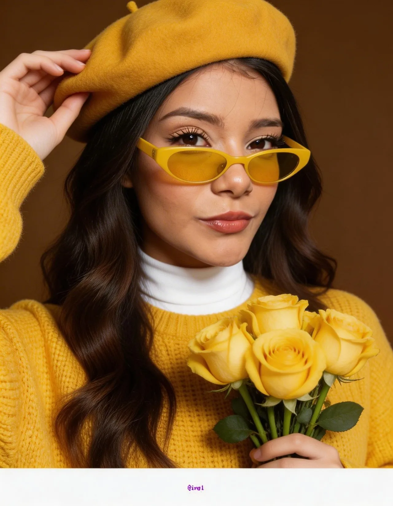 Cinematic Yellow Fashion Portrait, Studio Editorial Close-Up