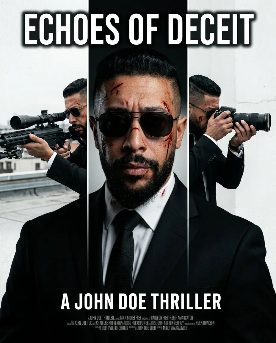 Cinematic Collage Portrait Poster - Editorial Spy Thriller Aesthetic