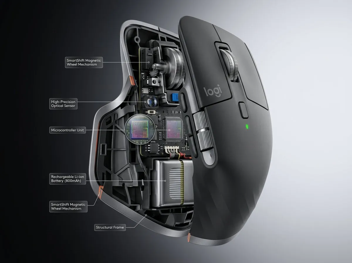 Ultra-Realistic 8K Product Render: Ergonomic Wireless Mouse